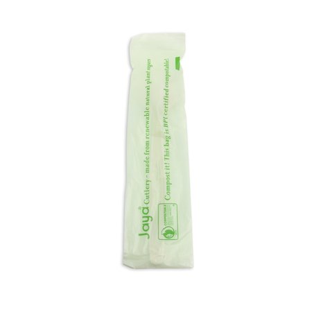 STALK MARKET CPLA Compostable Heavy Weight 6.5 in. Spoon - Individually Wrapped, 750PK CPLA-003-INV
